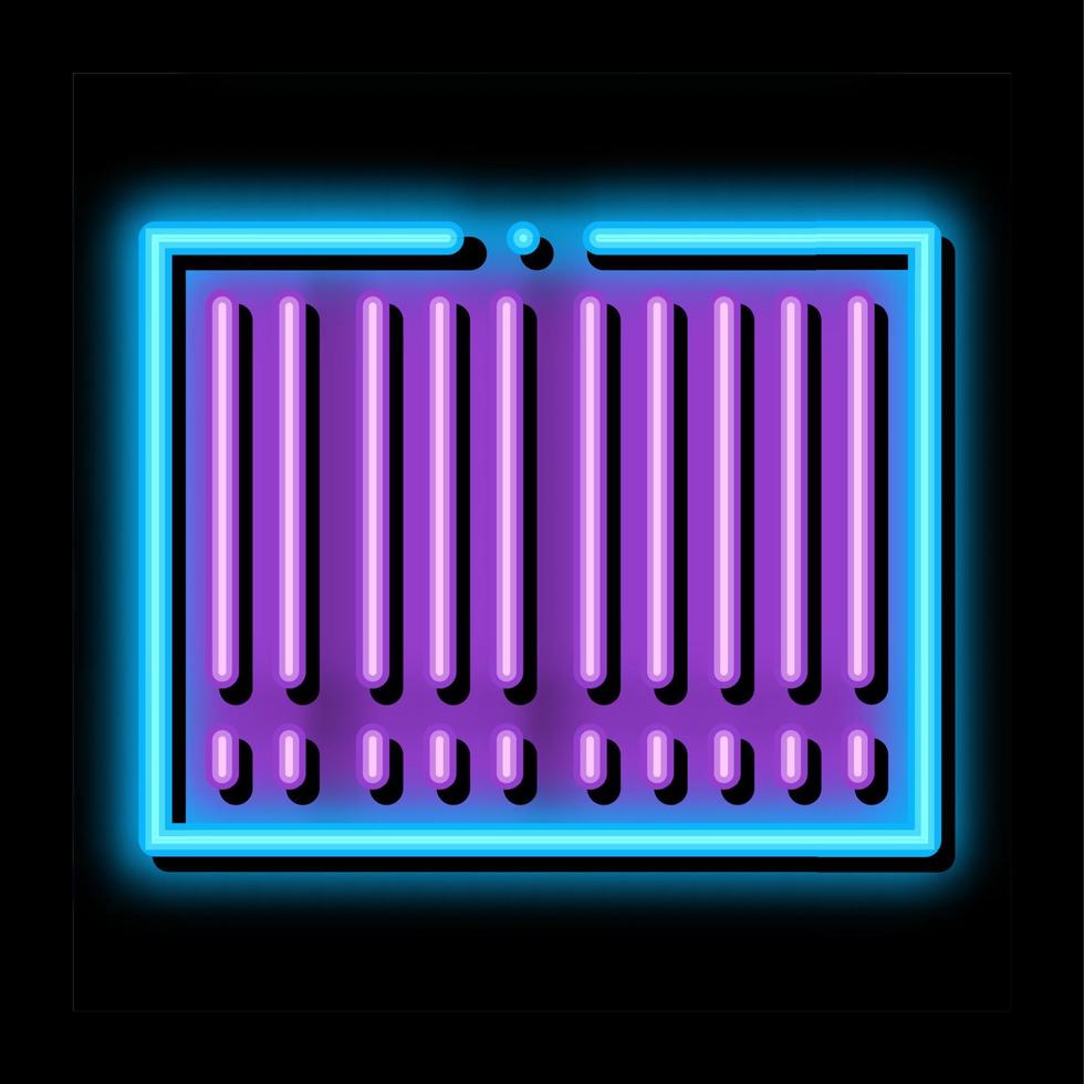 código de barras código de barras neón resplandor icono ilustración vector