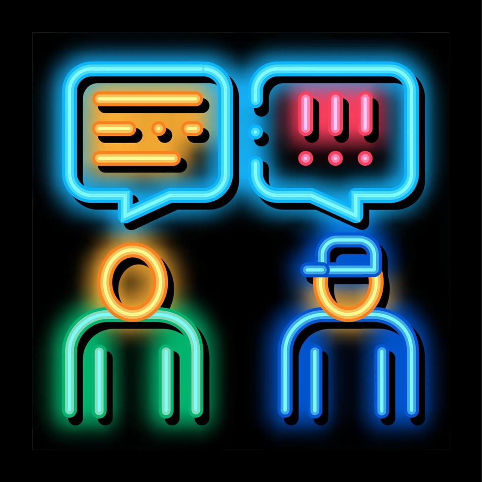 Man Speak Officer neon glow icon illustration vector