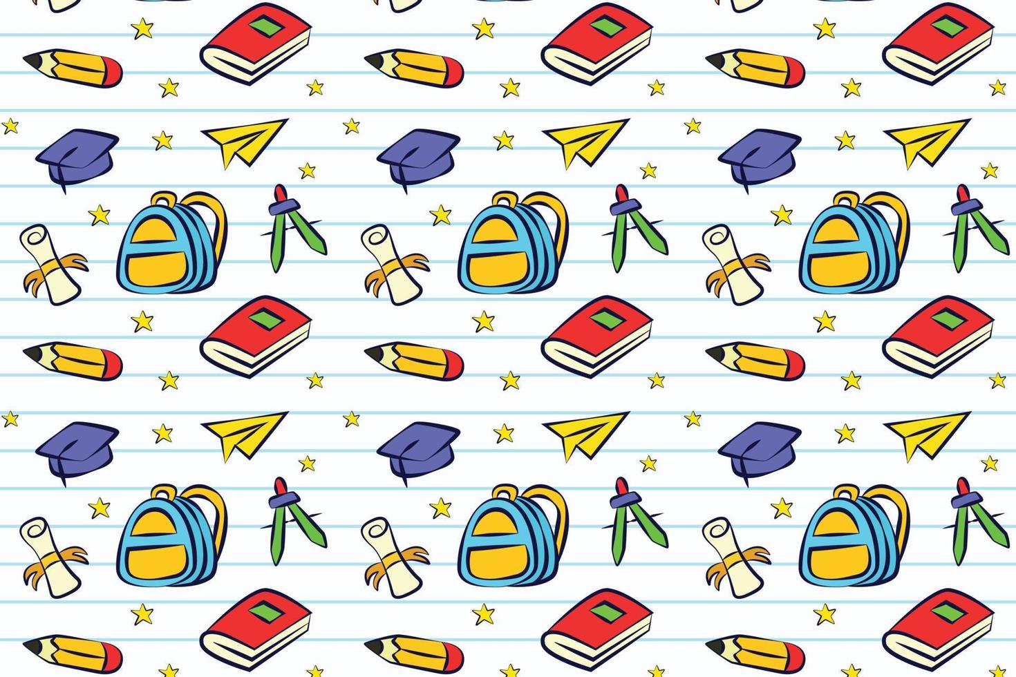 School Supplies Pattern vector