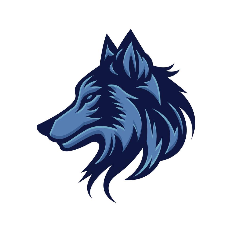 Wolf Mascot Logo Concept Vector Illustration Cartoon. Suitable For Logo, Wallpaper, Banner, Background, Card, Book Illustration, T-Shirt Design, Sticker, Cover, etc