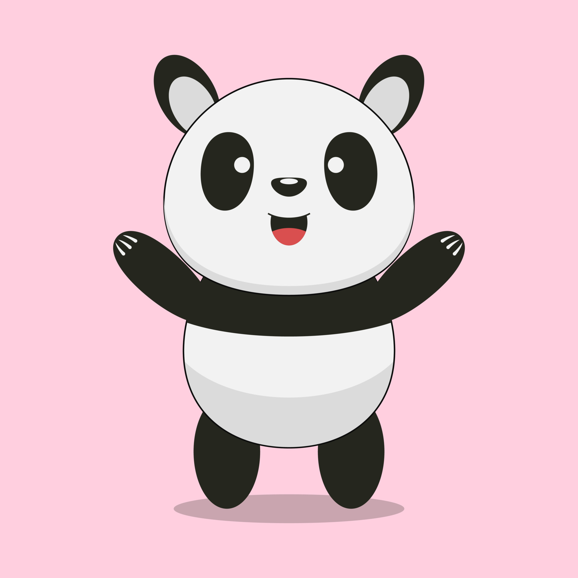 Cute kawaii baby panda sitting raising hand cartoon character vector icon  illustration. Children illustration animal nature concept. Flat Cartoon  Style 22518779 Vector Art at Vecteezy