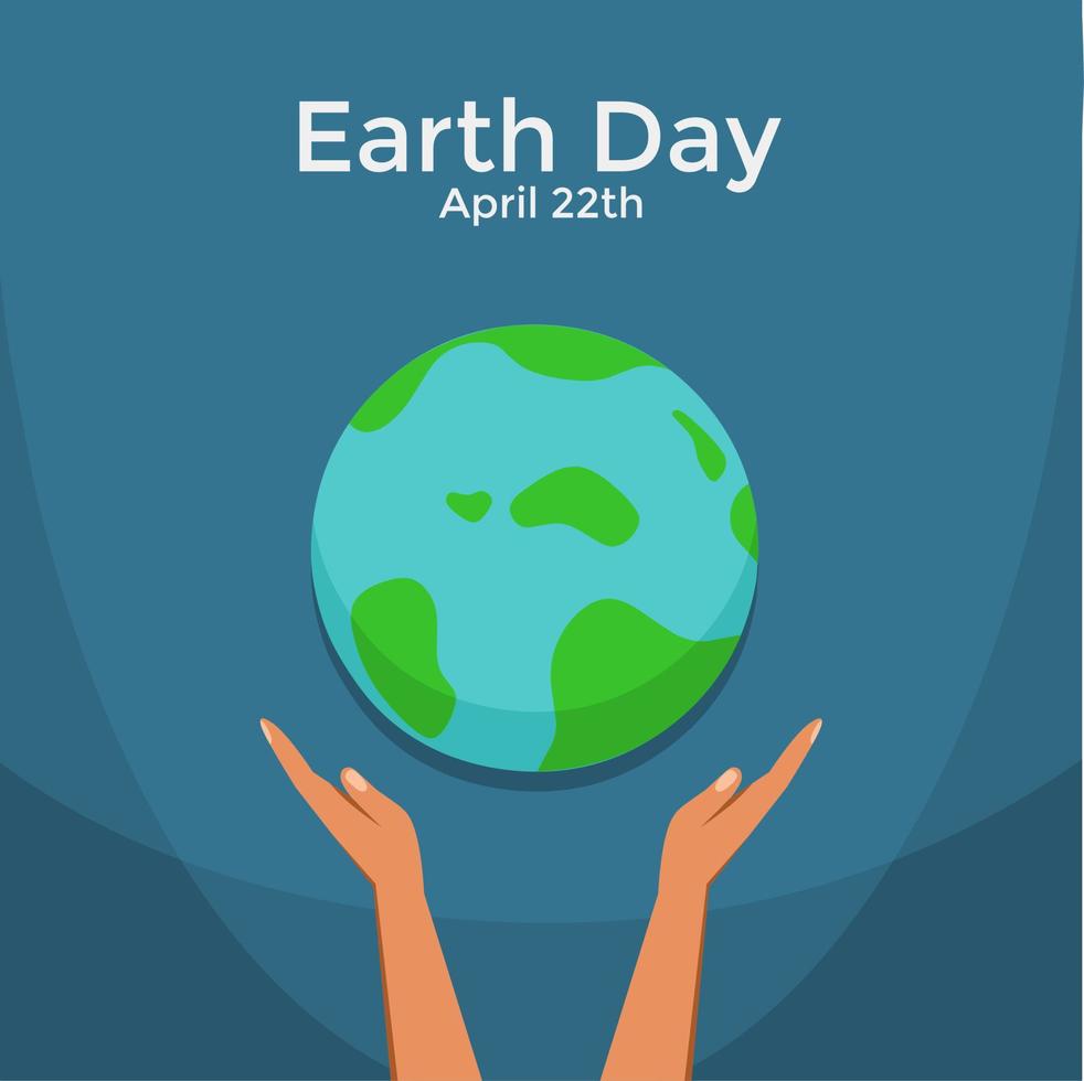 earth day template poster on blue background suitable for social media post, greeting card, and more vector
