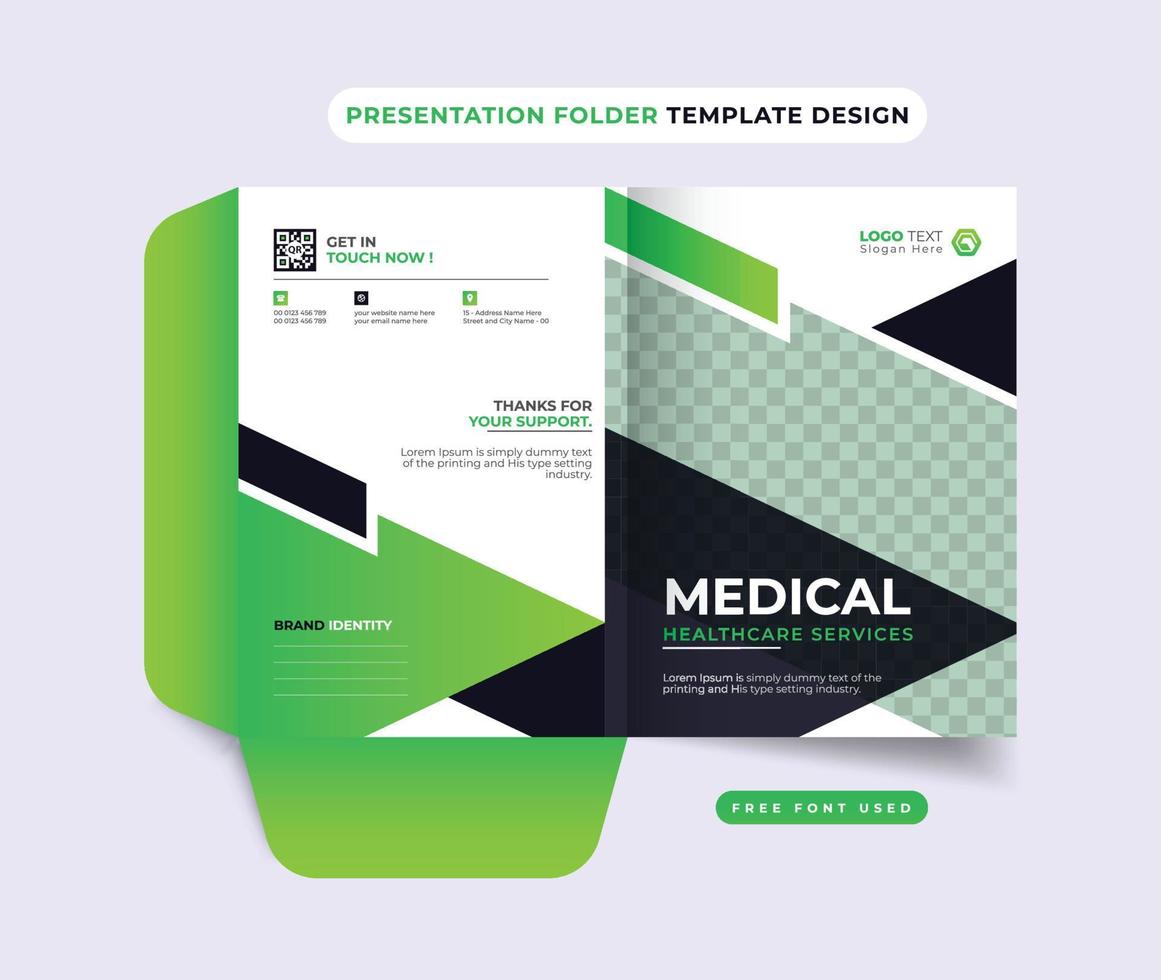Creative business company presentation folder cover template design vector