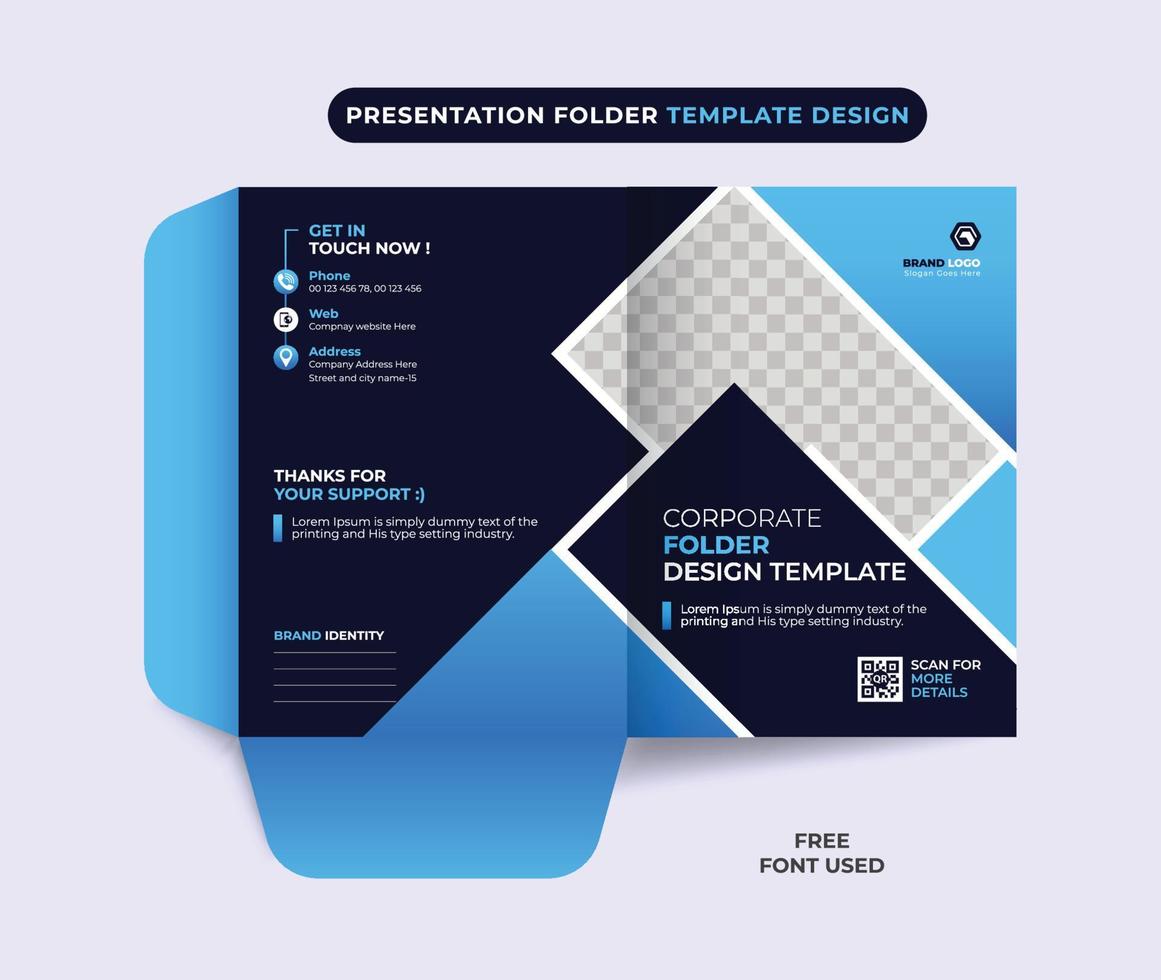 Company presentation folder template design, Folder, cover for catalog, brochures design vector