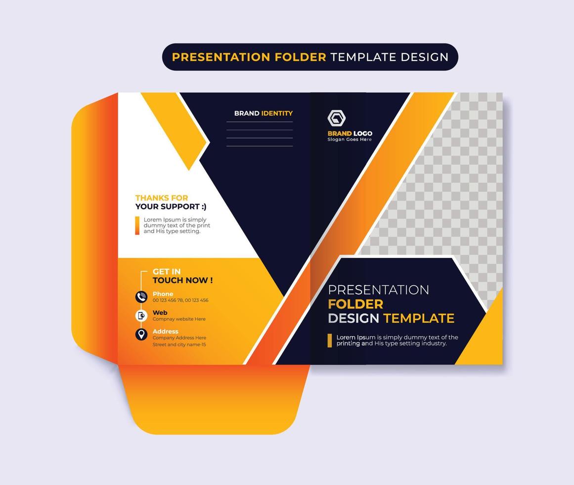 Presentation folder business design abstract folder template layout design vector