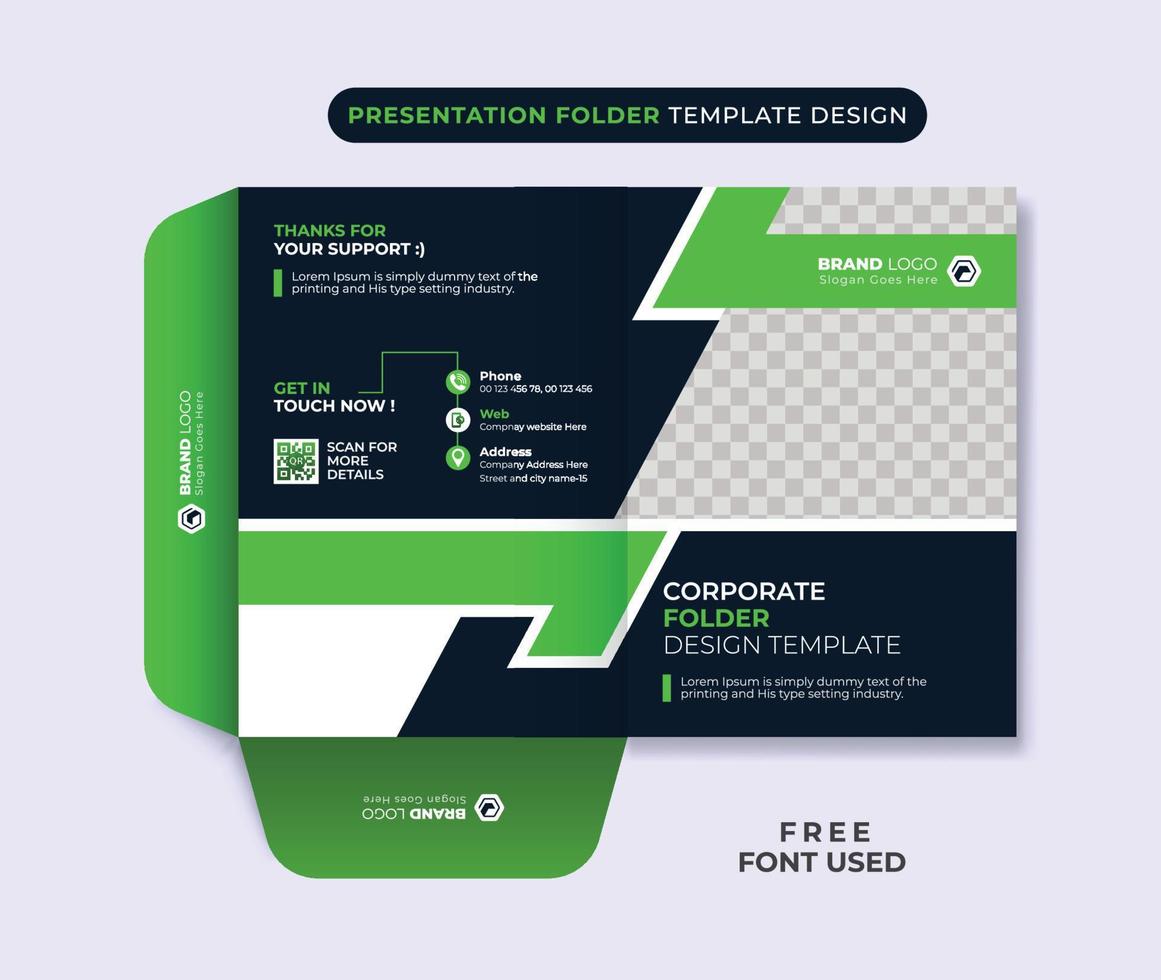 plantilla de carpeta de presentación de negocios para diseño de diseño de oficina corporativa vector