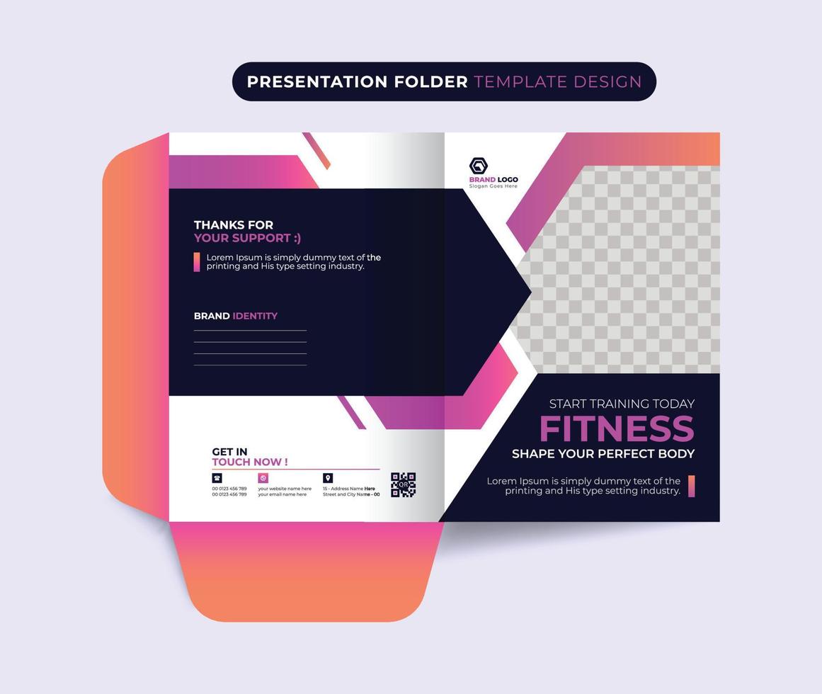 Modern abstract corporate business presentation folder template design vector