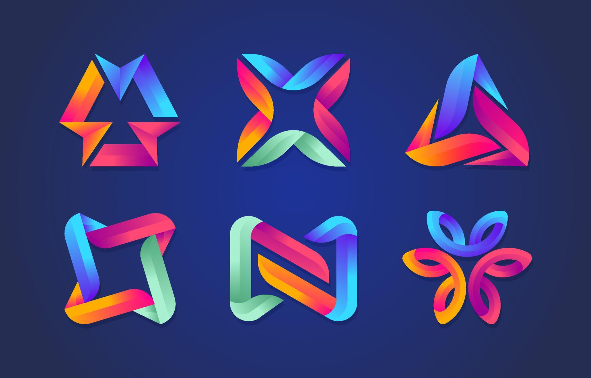 Colorful Abstract Geometric Logo Template 19480973 Vector Art at Vecteezy