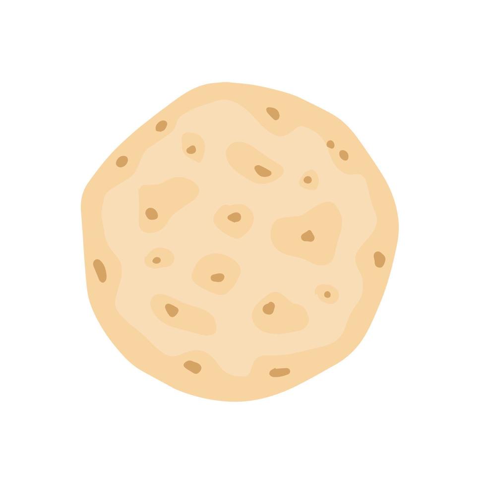 Pita bread. Ingredient for making kebabs and burritos. Unleavened wheat cake vector