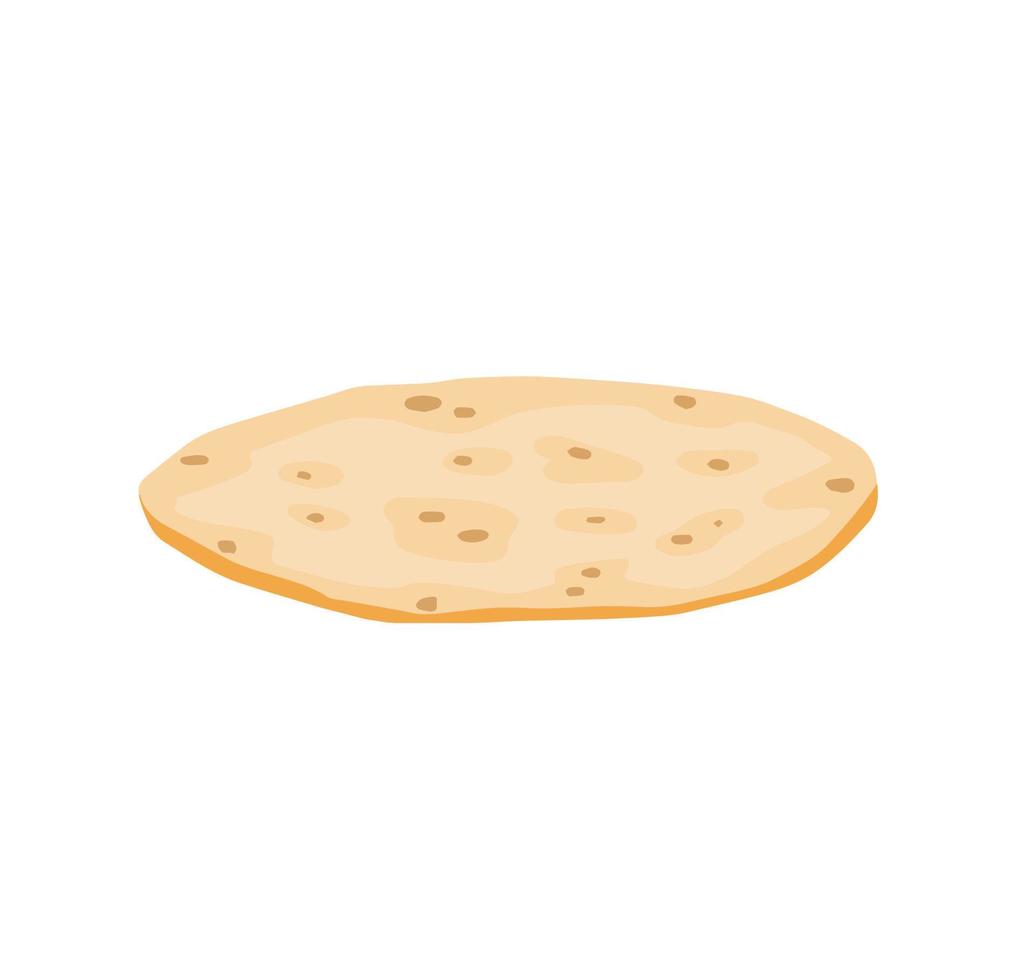 Pita bread. Ingredient for making kebabs and burritos. Unleavened wheat cake vector