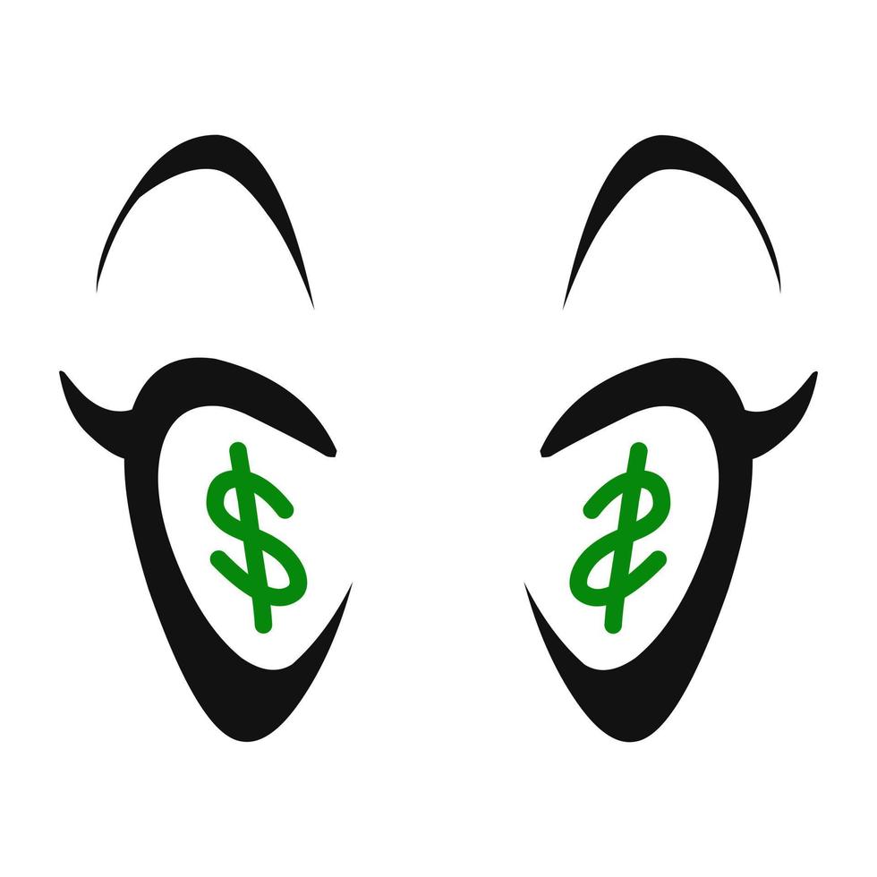 Illustration design dollar eye vector graphics. Perfect for stickers, tattoos, icons