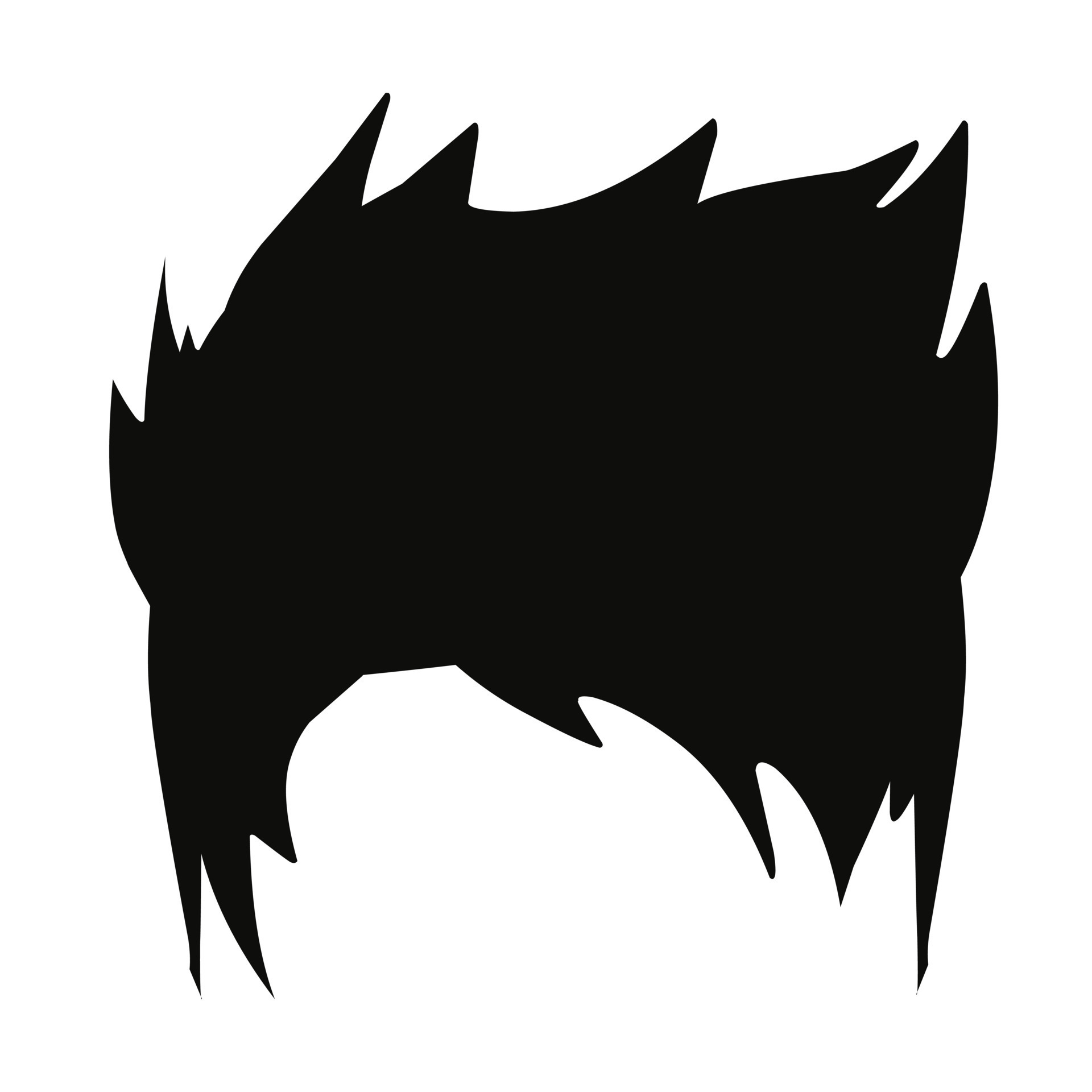 Male black hair vector graphic design illustration. Perfect for