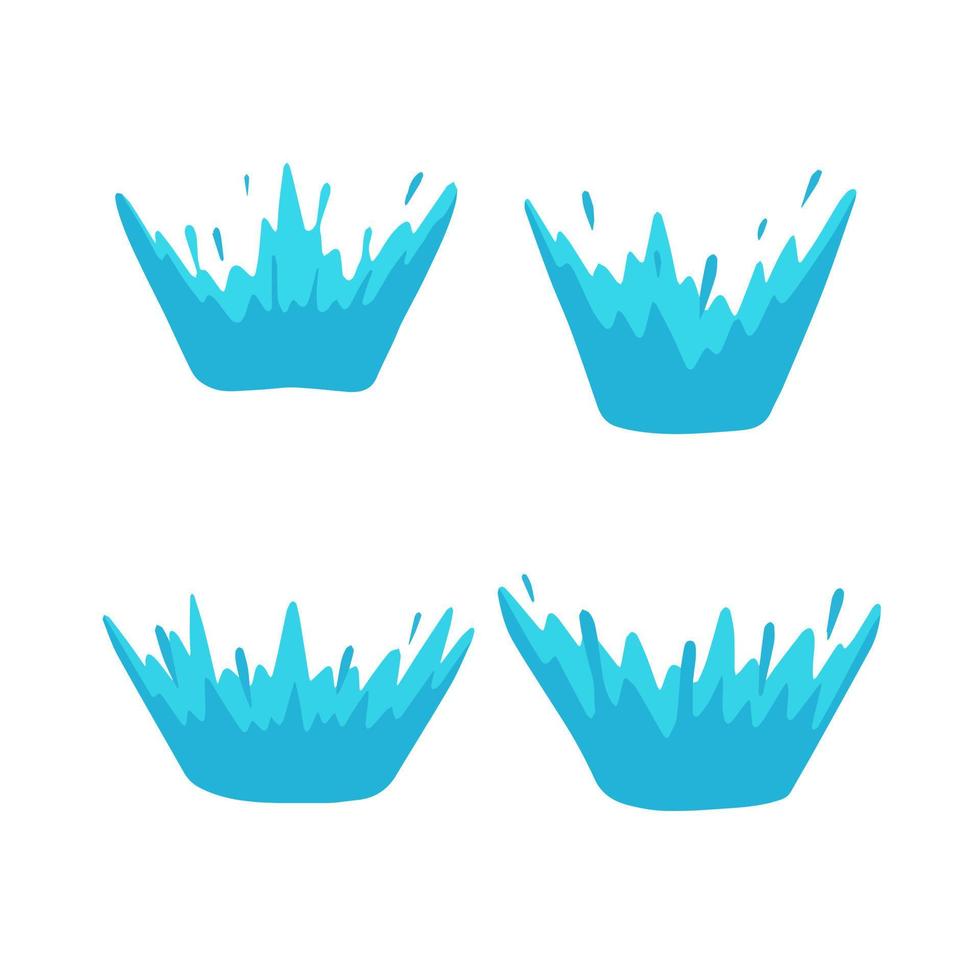 Splash of water. Blue liquid spill. Wet puddle of aqua. Flat cartoon vector