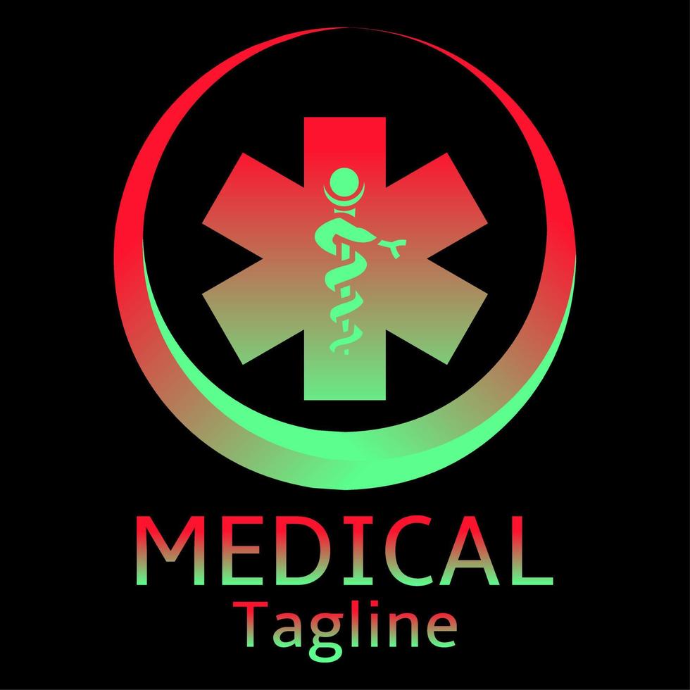 Paramedic logo symbol icon modern design. Asclepius and six pointed star sign logo. Blue and green color star of life logo vector. Emergency medical care symbol vector