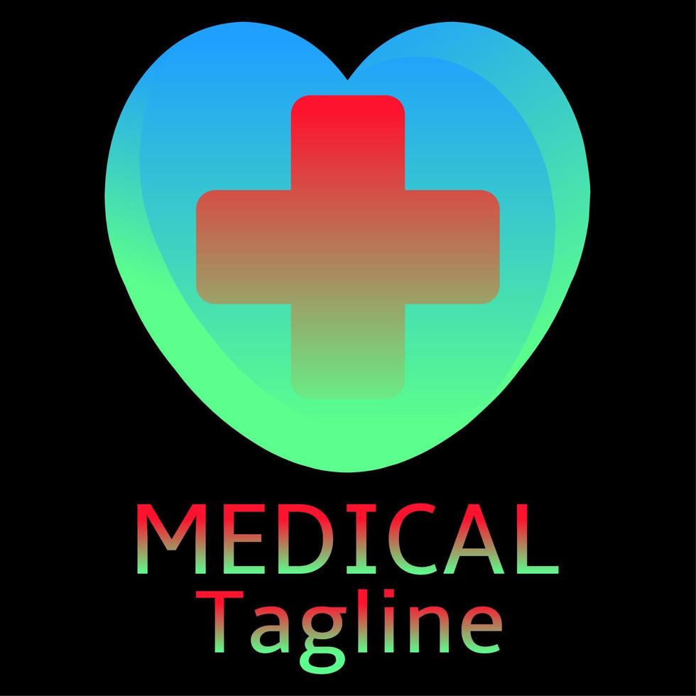 icono de símbolo de logotipo médico diseño moderno. más salud en el logotipo del signo del corazón. vector de logotipo saludable de color azul y verde. clínica hospital corazón sano icono vector