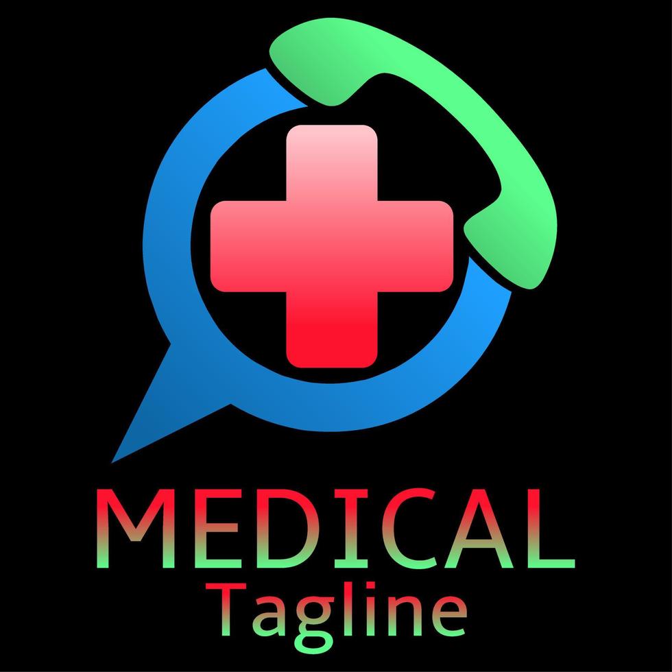 Healthy call center logo symbol icon modern design. Medical service logo. Blue and green color healthy customer service logo vector. Plus health sign with call symbol vector