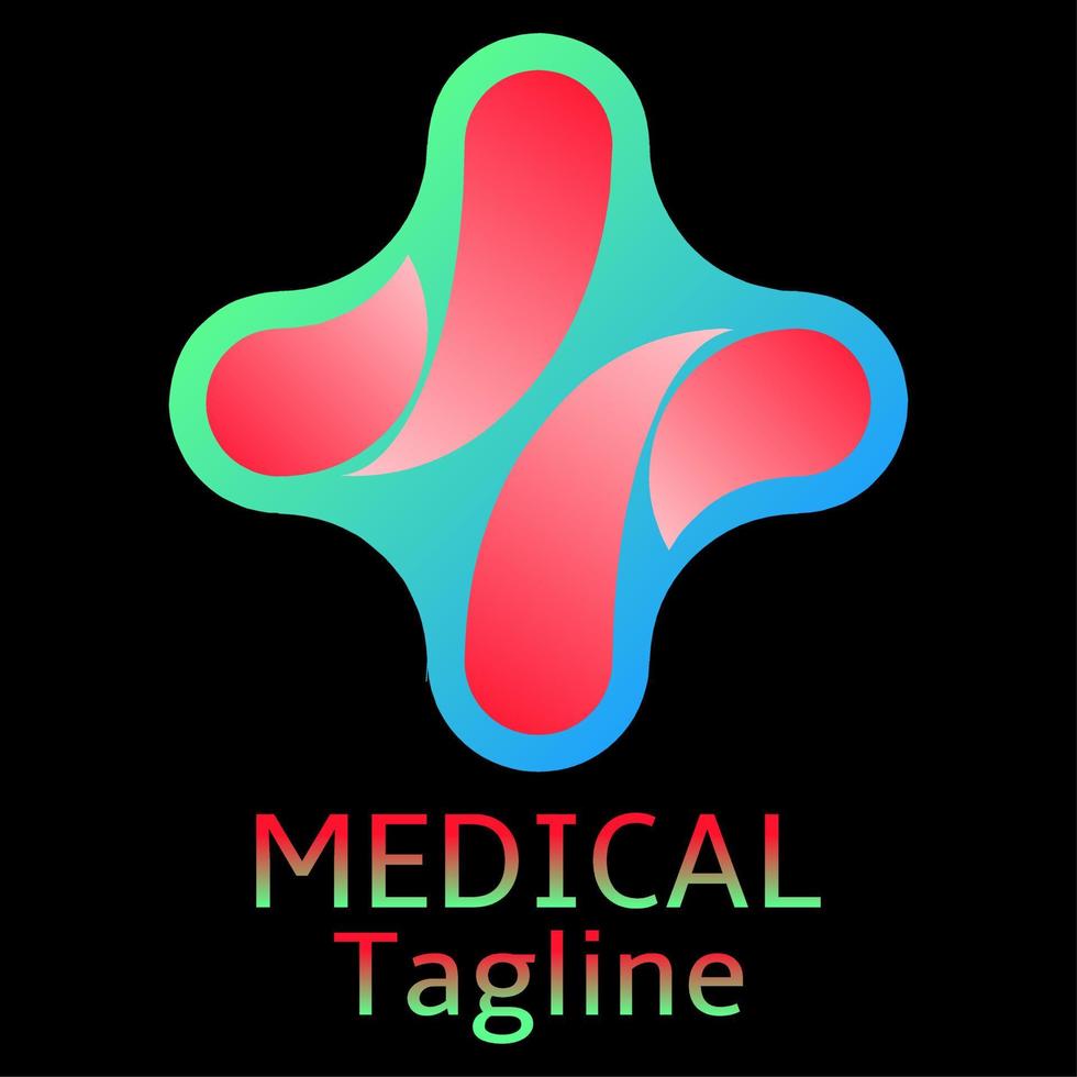 Healthy medical logo symbol icon modern design. Abstract plus health sign logo. Blue and green color healthy logo vector. Clinic hospital pharmacy medical icon vector