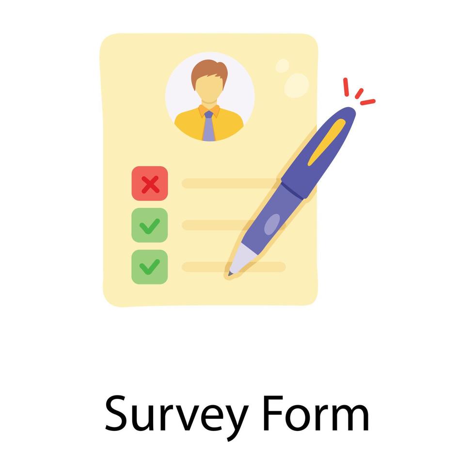 Trendy Survey Form vector