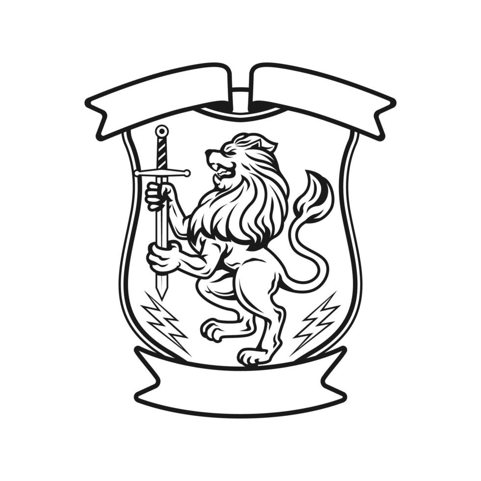 32ss.epsfamily crest lion icon vector illustration