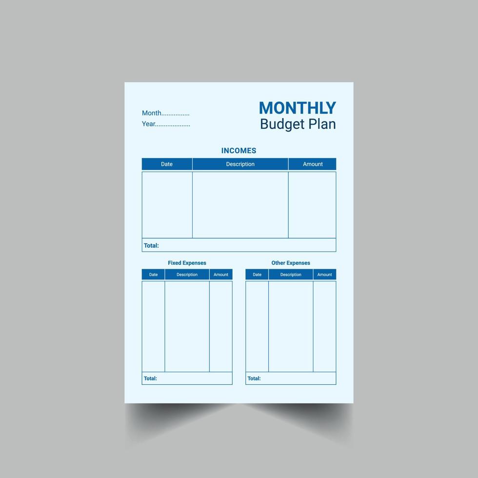 Monthly budget planner vector