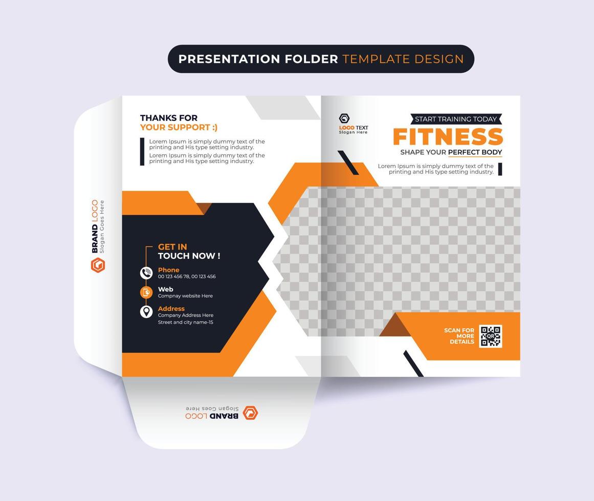 Presentation folder corporate business company template design vector