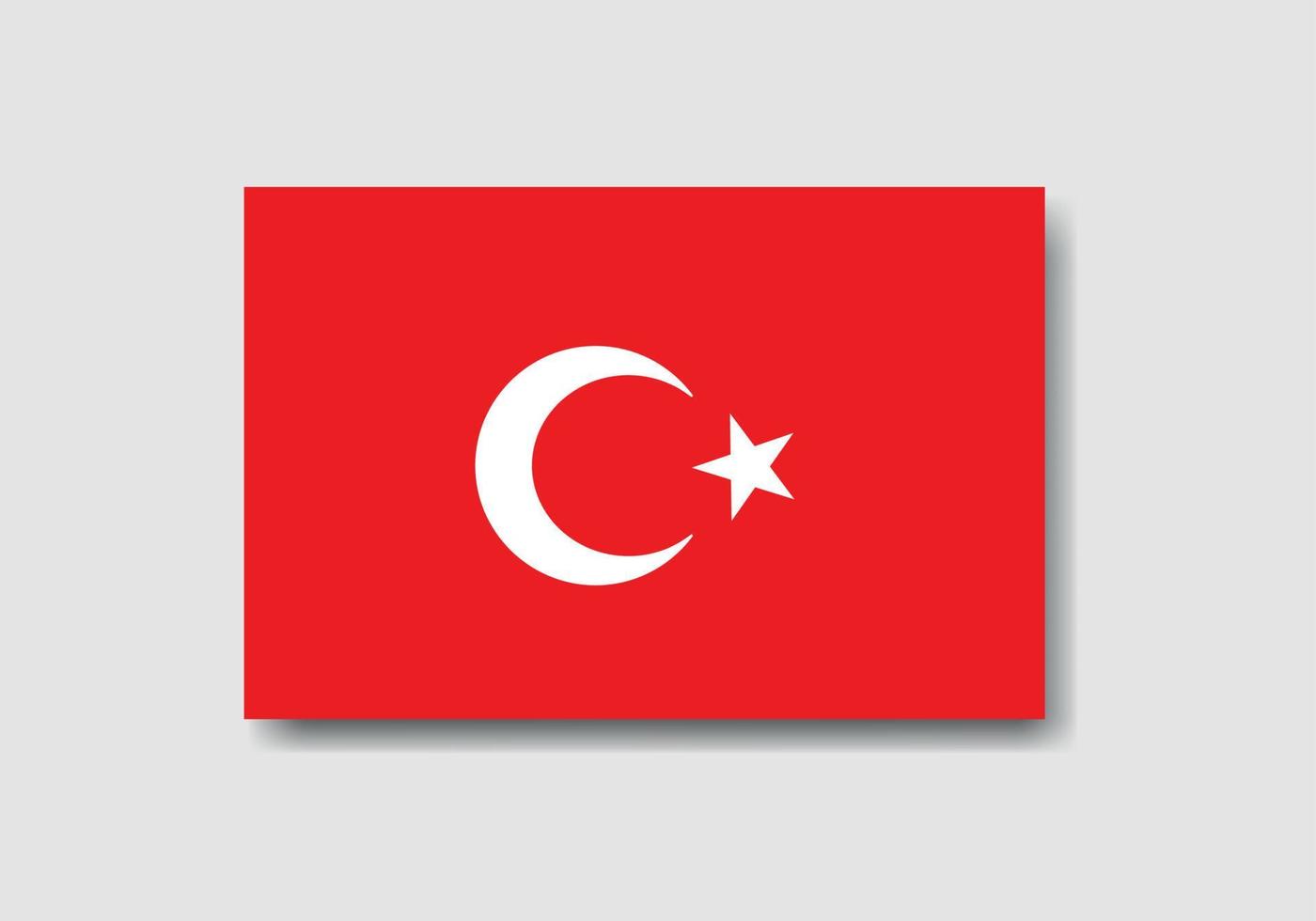 National flag of Turkey with shadow background. Vector illustration. Eps10