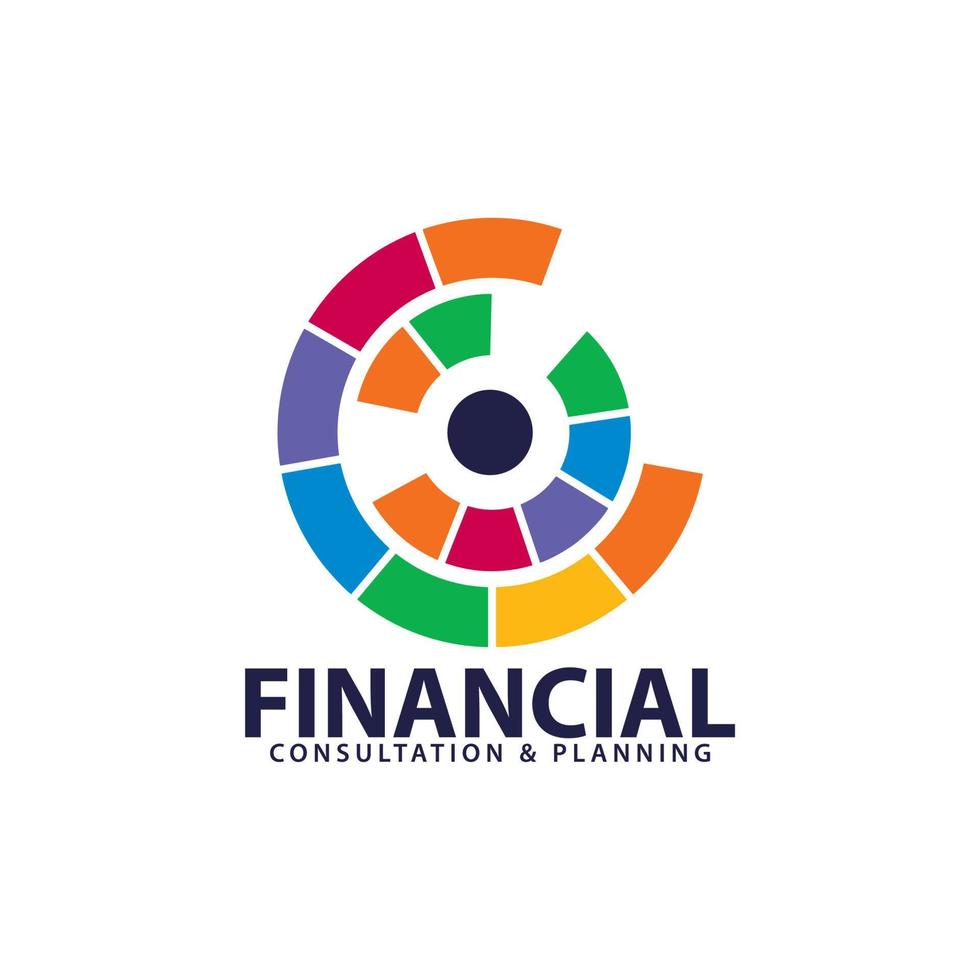 vector de diseño simple de logotipo de forma de círculo abstracto de empresa de consultoría financiera