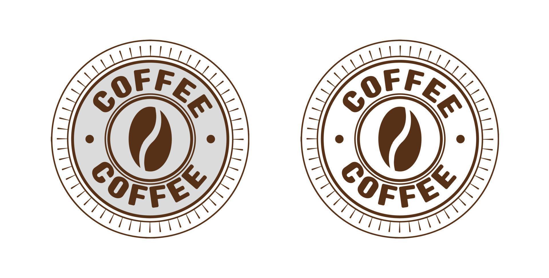 coffee bean brand logo badge label stamp circle vector
