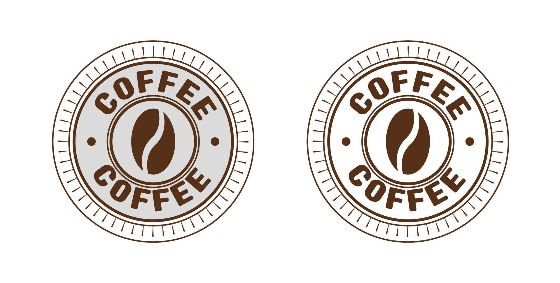 grano de café marca logo insignia etiqueta sello círculo vector