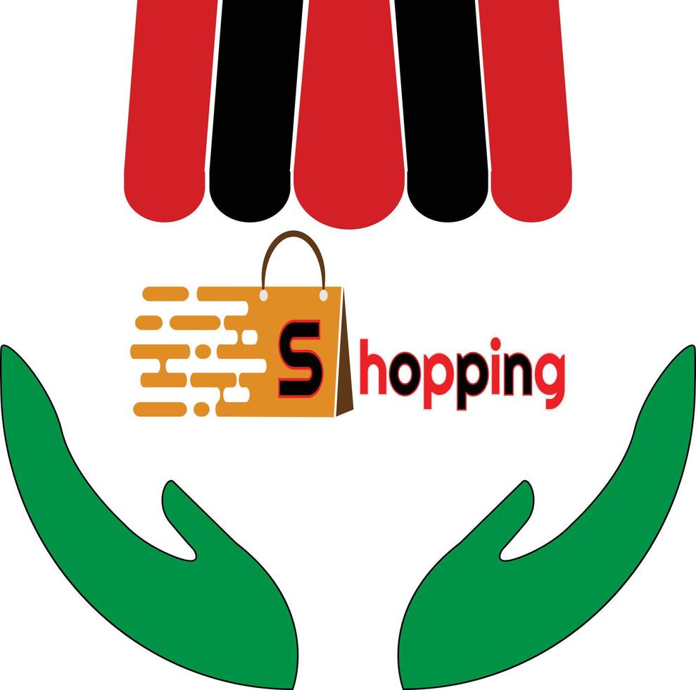shopping logo design vector