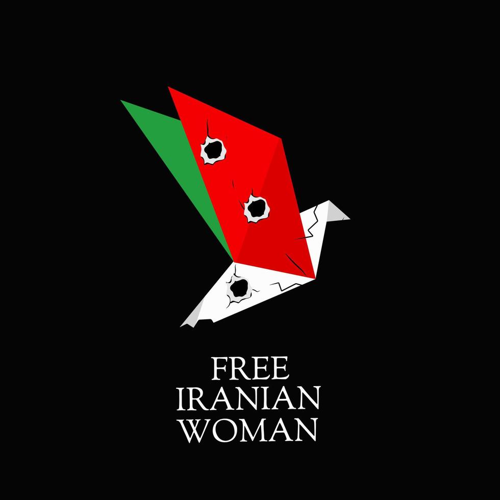 vector de ilustración de mujer iraní libre con arma perfecta para impresión, afiche, etc.