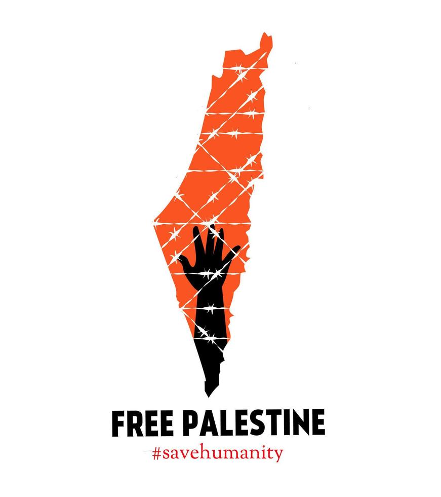 ilustración vectorial del signo de la mano palestina libre perfecto para imprimir, afiche, etc. vector