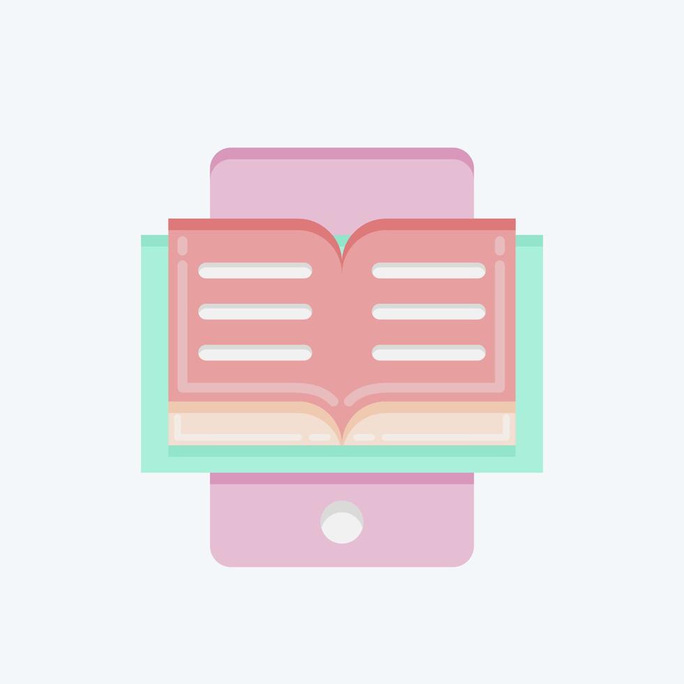 Icon E-Reading. related to Education symbol. flat style. simple design editable. simple illustration vector