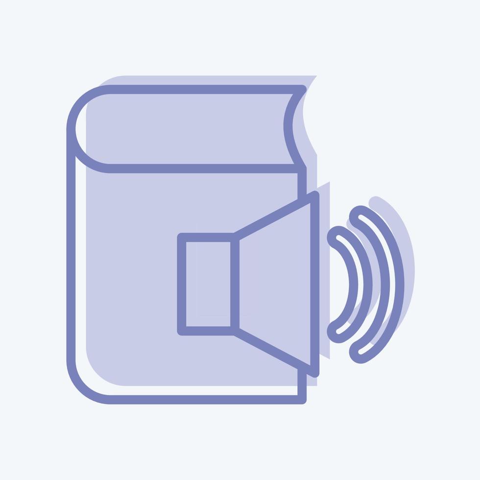 Icon Audio Book. related to Education symbol. two tone style. simple design editable. simple illustration vector