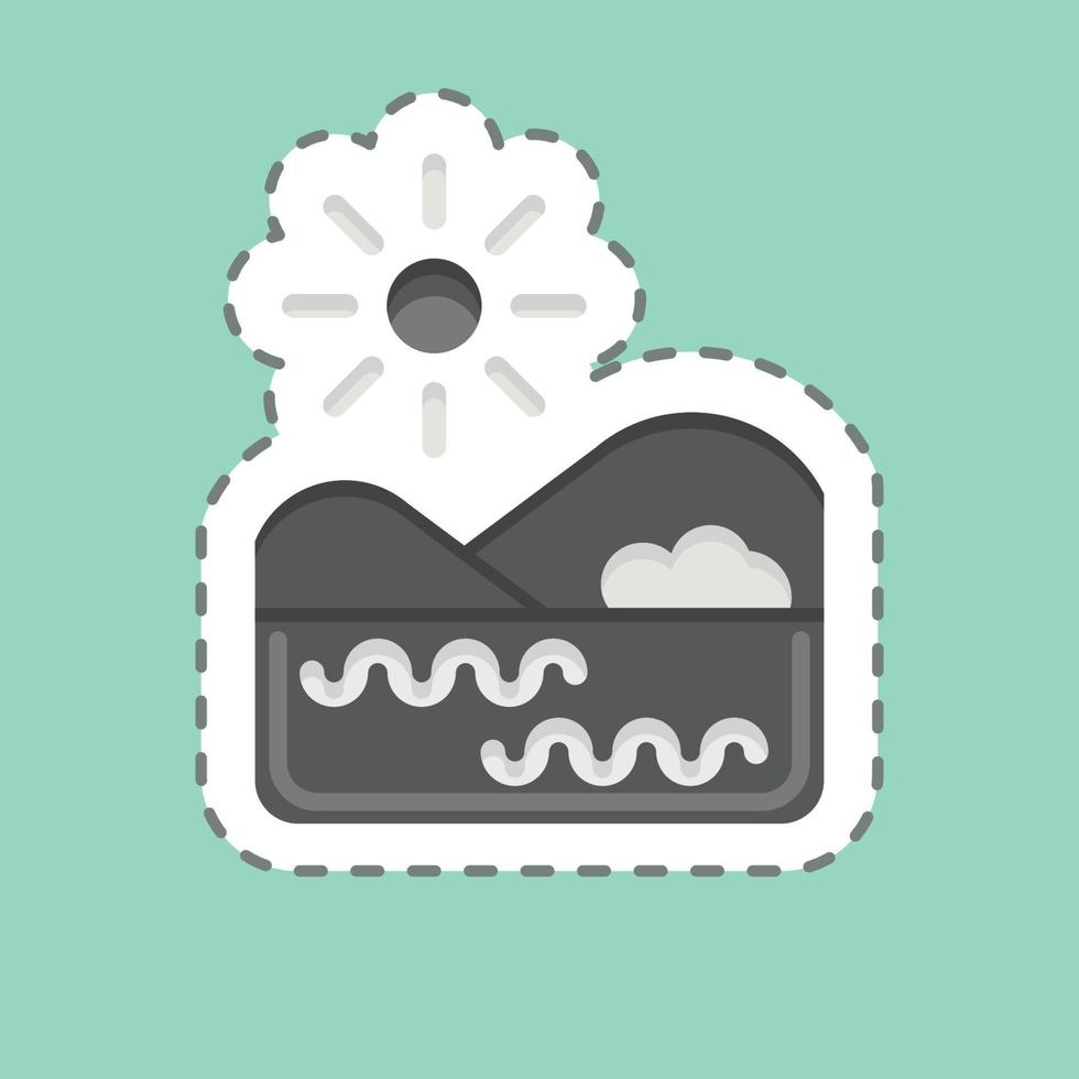 Sticker line cut Lake. related to Environment symbol. simple illustration. conservation. earth. clean vector