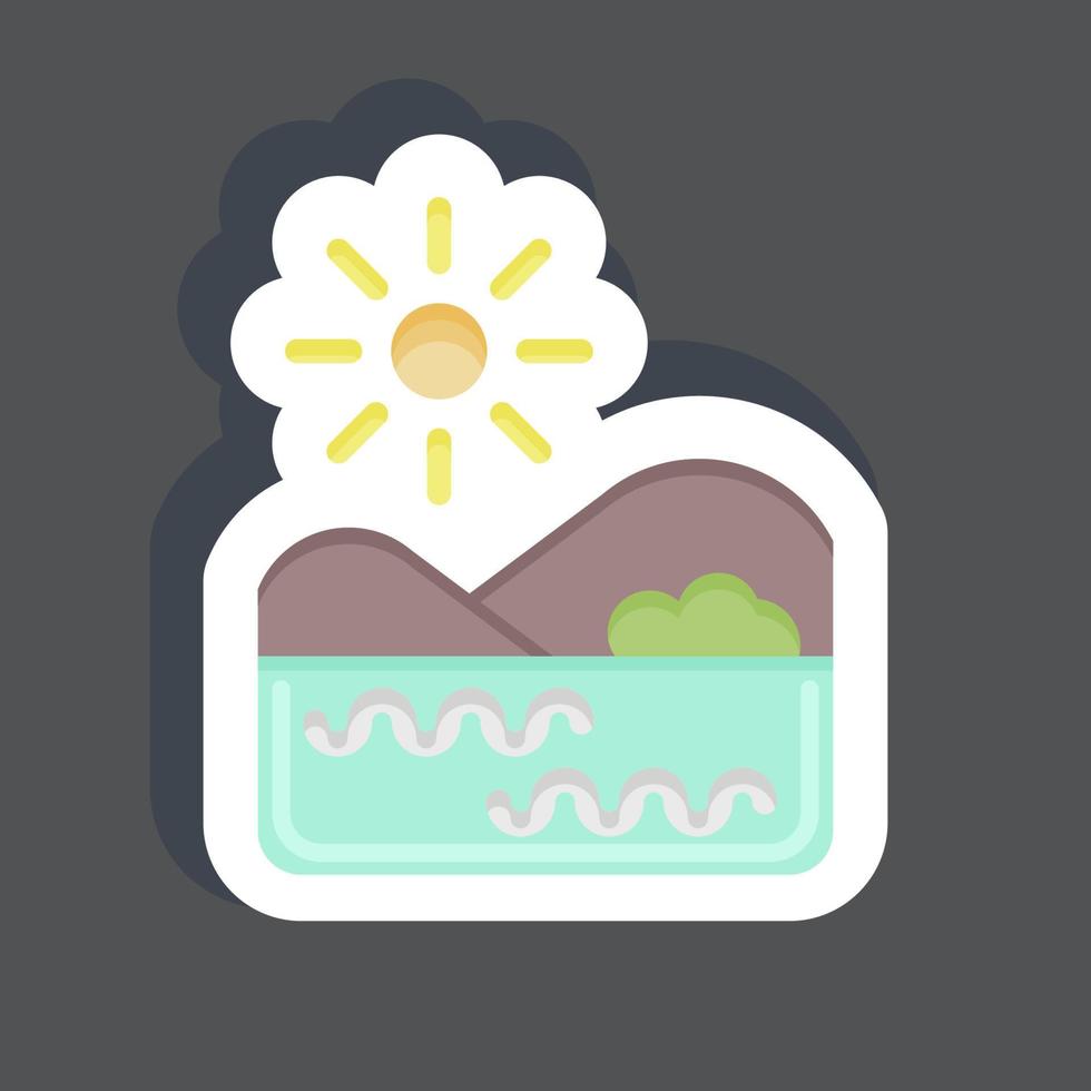 Sticker Lake. related to Environment symbol. simple illustration. conservation. earth. clean vector