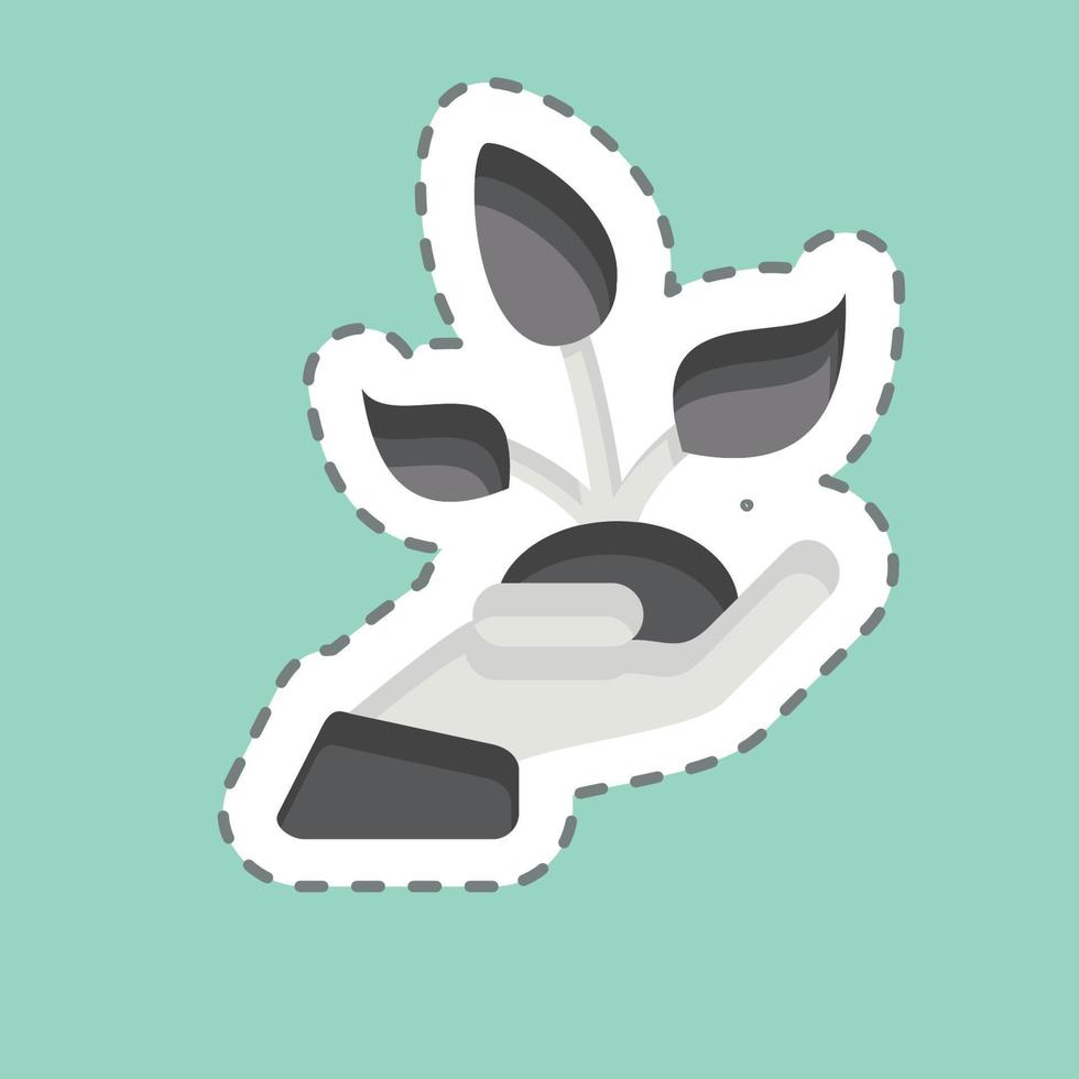 Sticker line cut Save Nature. related to Environment symbol. simple illustration. conservation. earth. clean vector