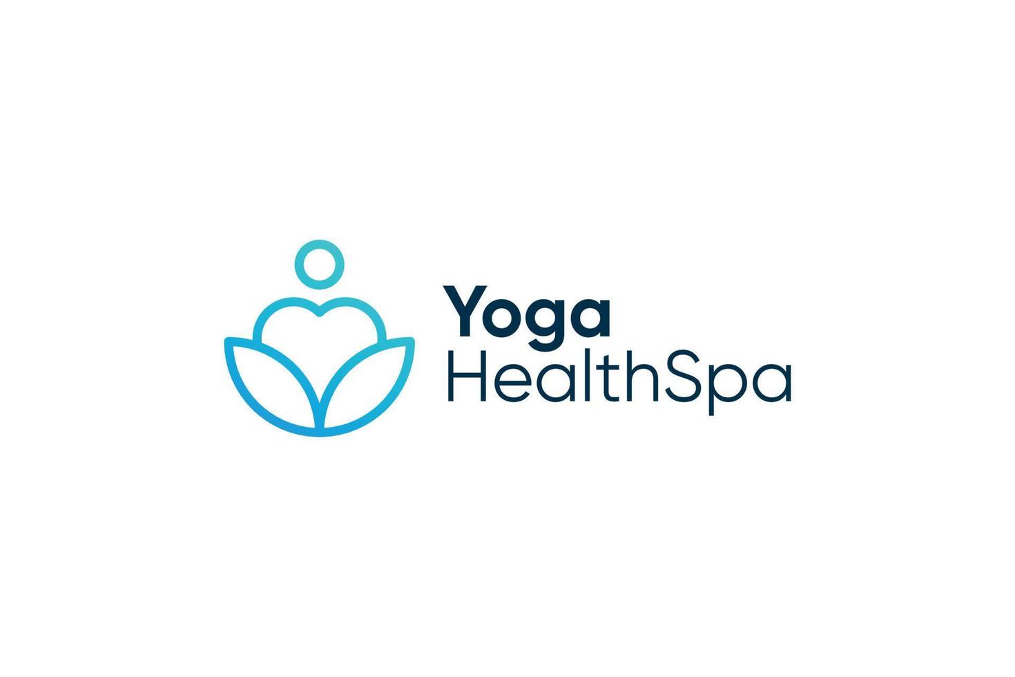 Yoga line art health logo spa vector