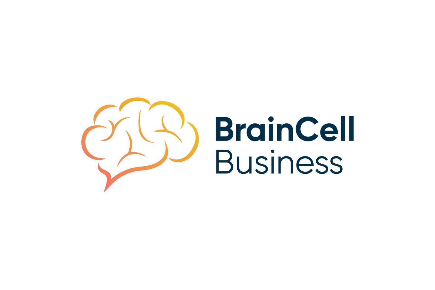 Brain cell smart idea logo design vector