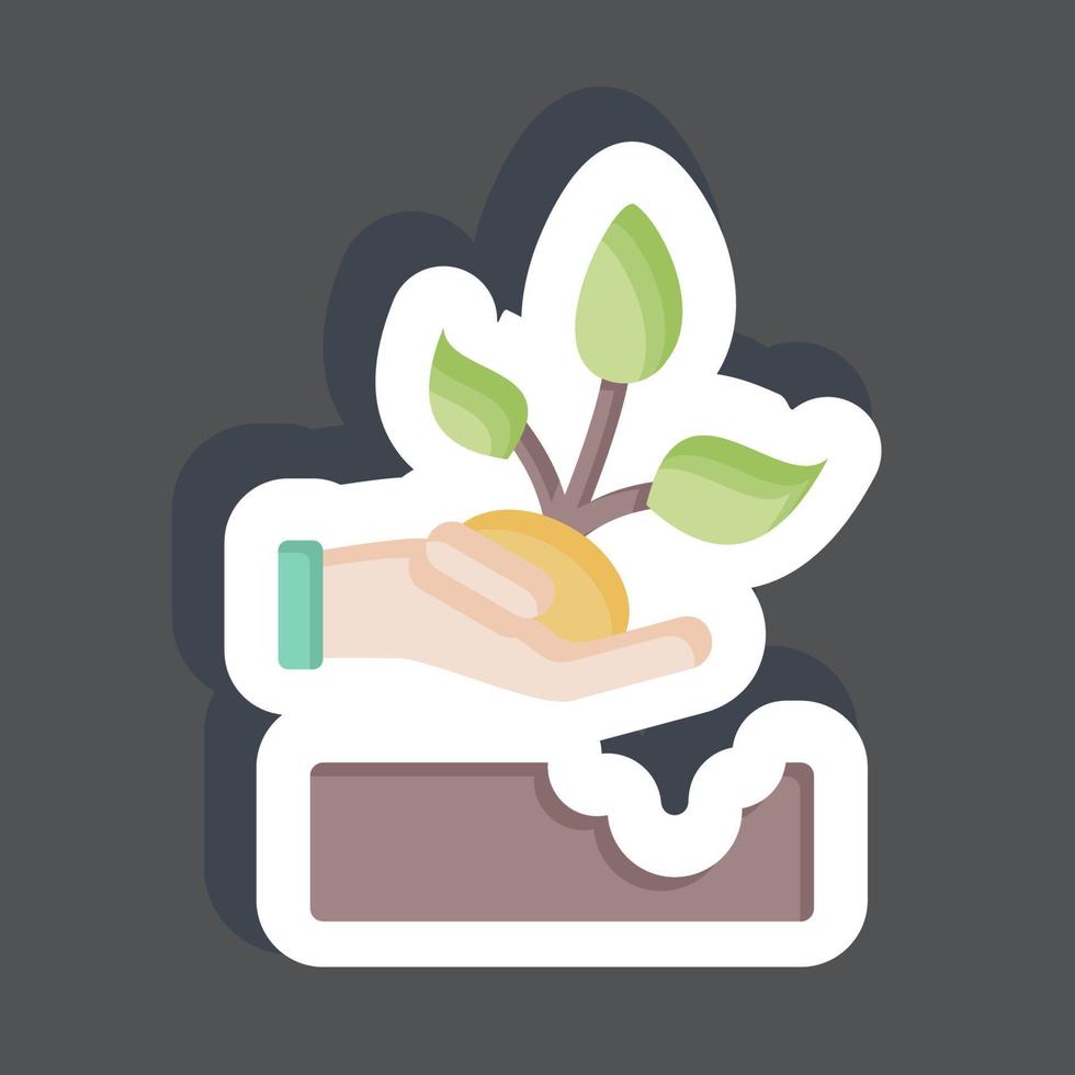 Sticker Replant. related to Environment symbol. simple illustration. conservation. earth. clean vector