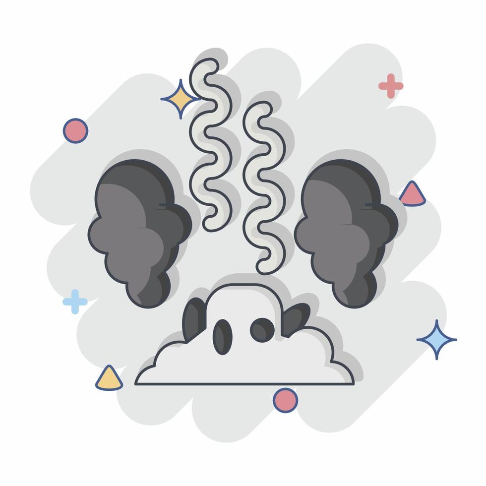 Icon Trash pollution. related to Environment symbol. Comic Style. simple illustration. conservation. earth. clean vector