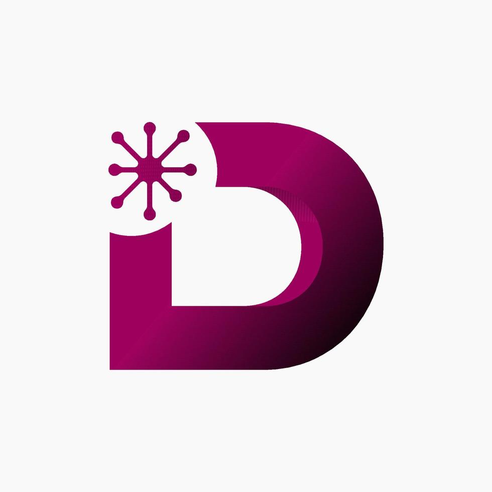 D letter technology logo, Technology logo, D logo, D letter logo vector