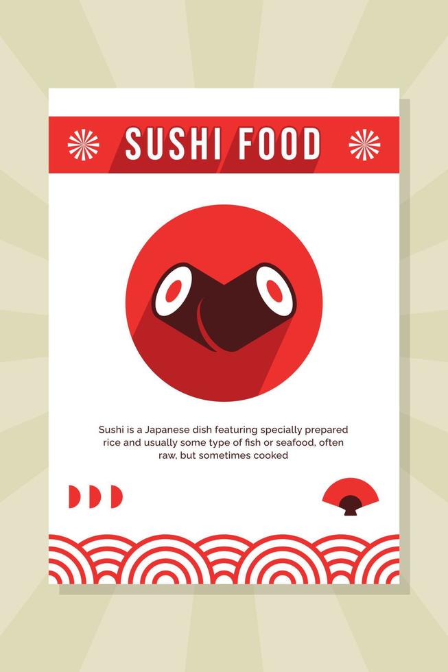 plantilla de volante de sushi minimalista vector