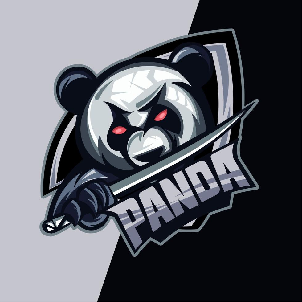 panda esport logo, vector illustration, for squad game and team logos,