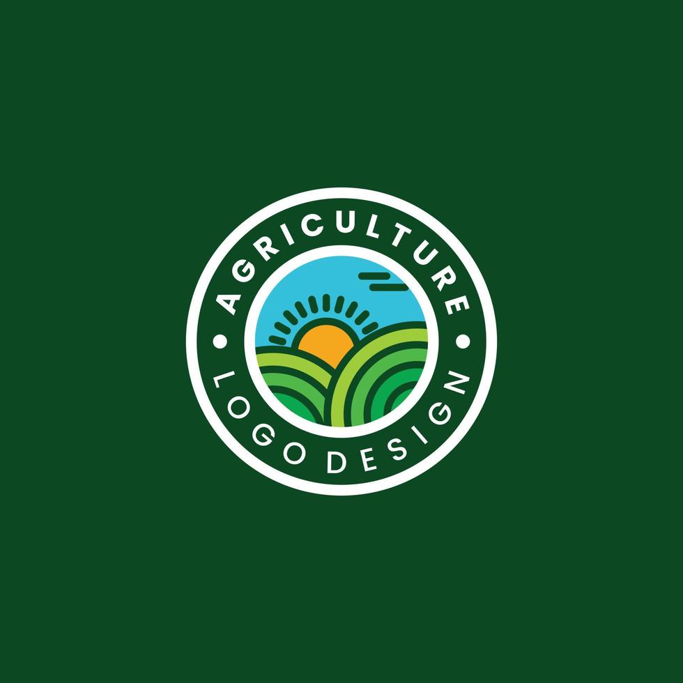 diseño de logotipo de granja, emblema de insignia de diseño de logotipo de agricultura vector