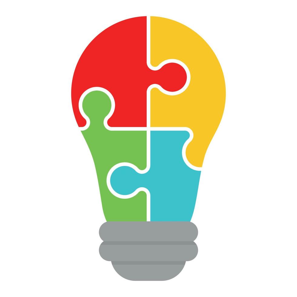 Light bulb with a piece of puzzle autism awareness day icon vector illustration