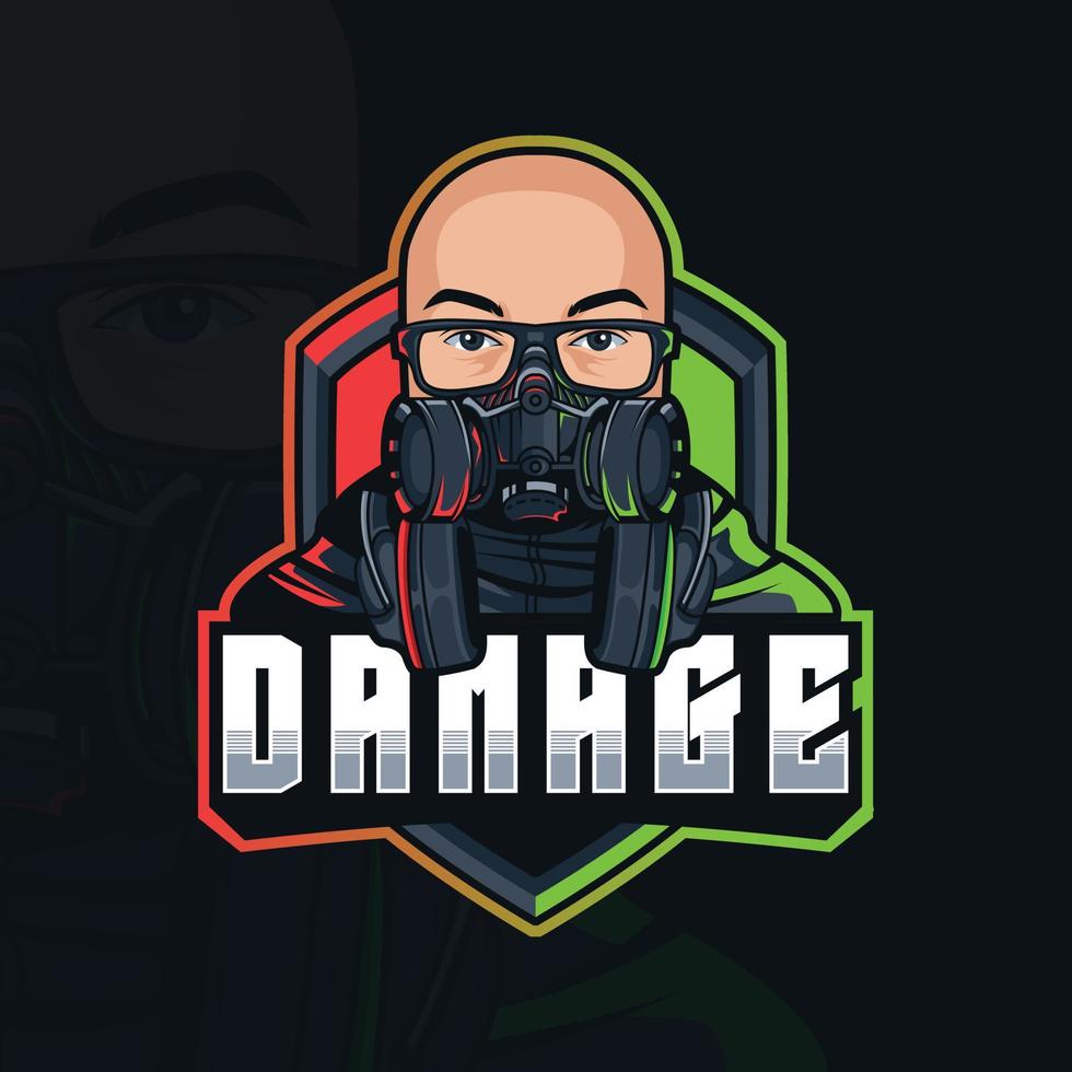 Game damage illustration. Vector graphics for printing, logos, t-shirts etc