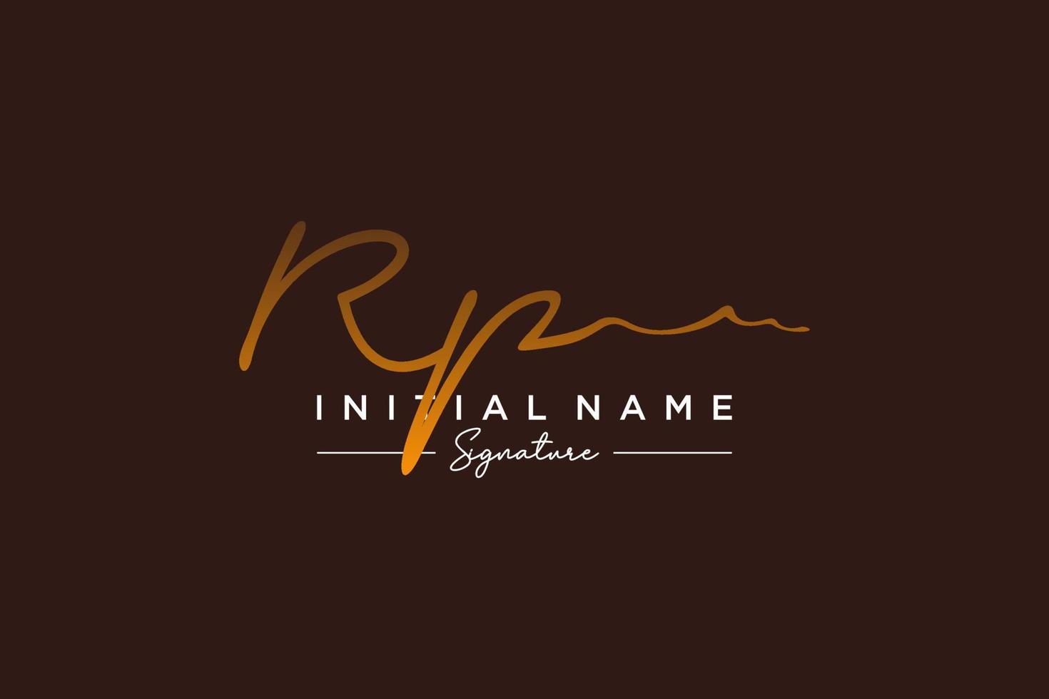 Initial RP signature logo template vector. Hand drawn Calligraphy lettering Vector illustration.