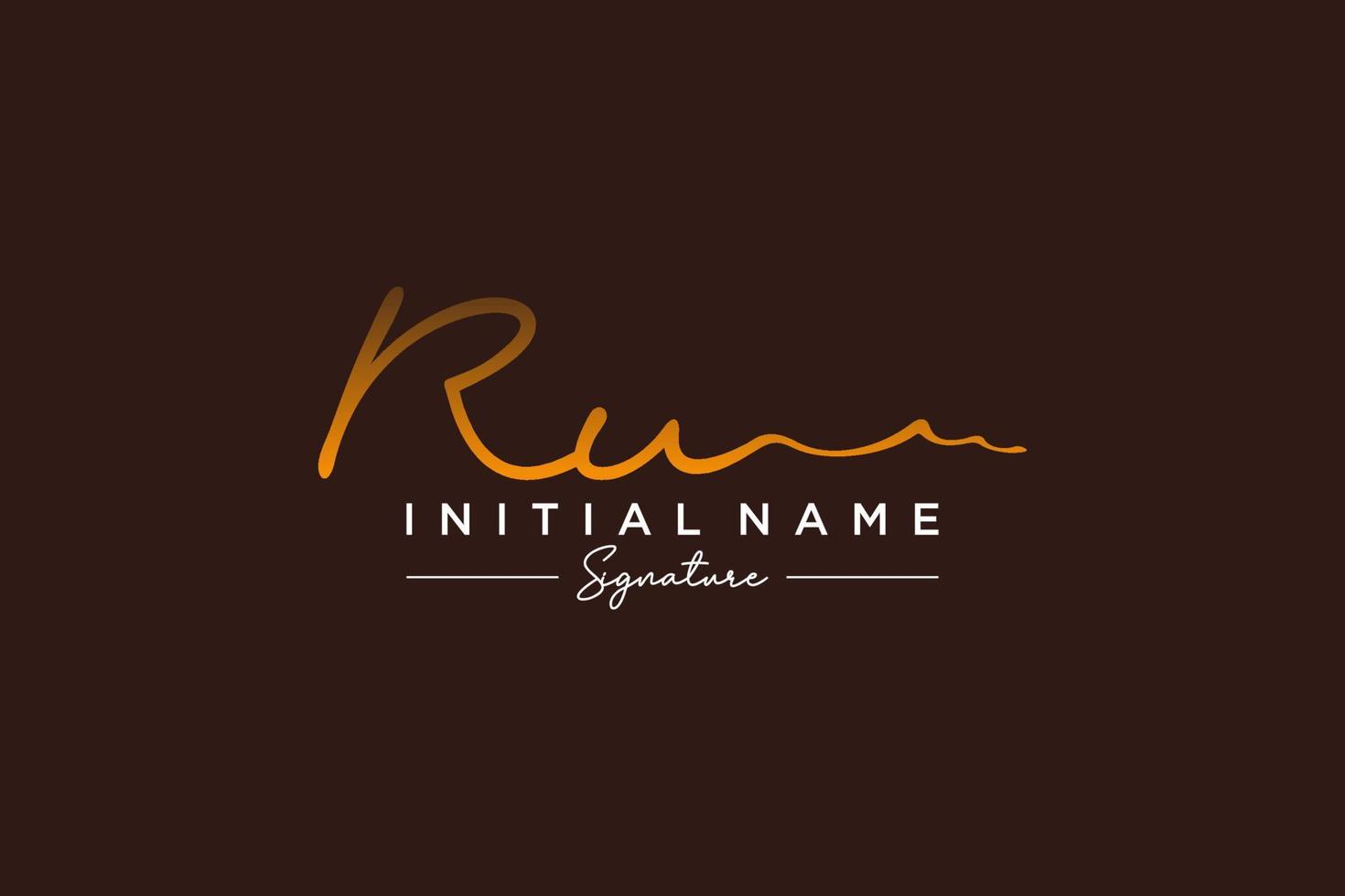 Initial RU signature logo template vector. Hand drawn Calligraphy lettering Vector illustration.
