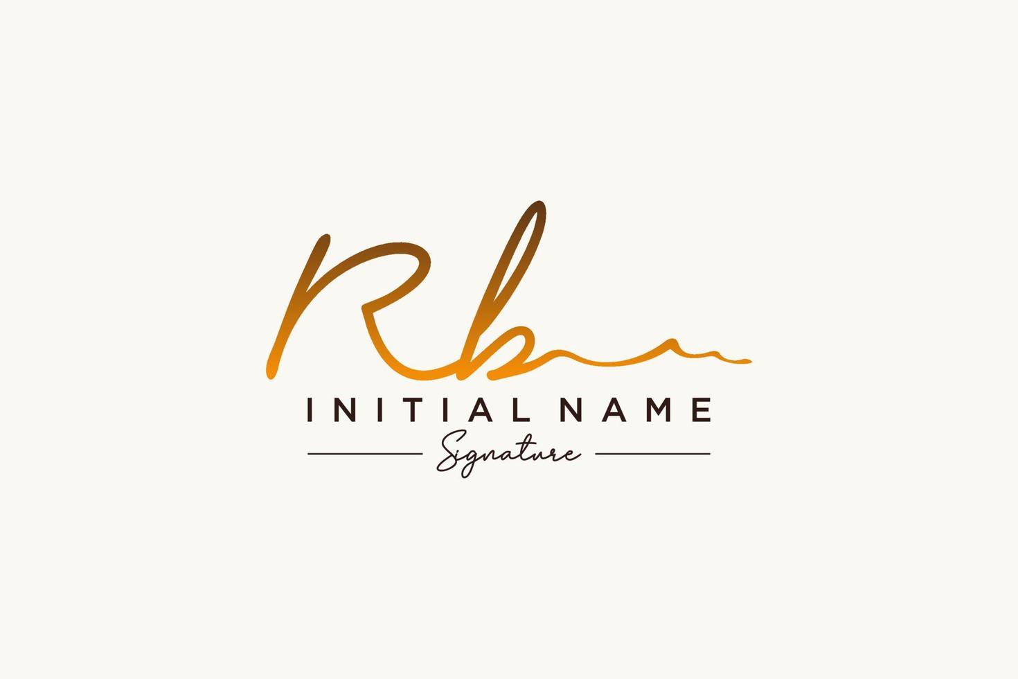 Initial RB signature logo template vector. Hand drawn Calligraphy lettering Vector illustration.